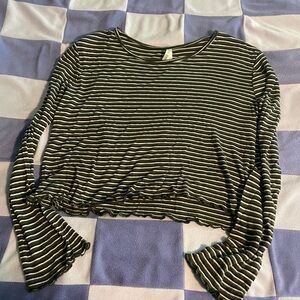 Striped Long Sleeve Crew Neck Top